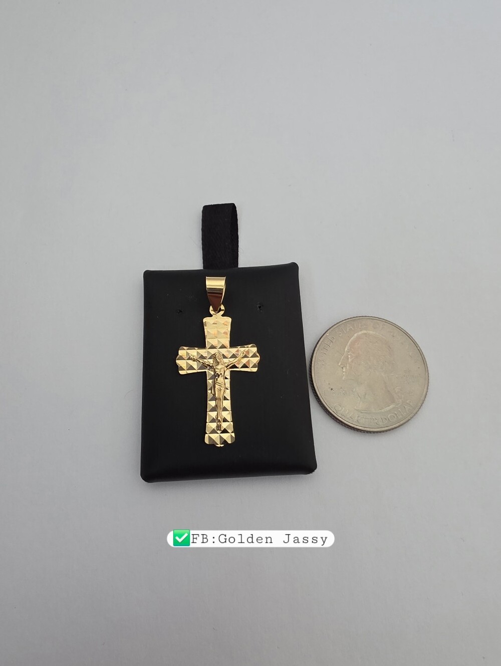 18K Real Gold Diacut Cross Pendant